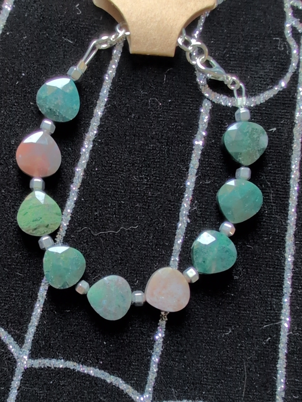 Moss Agate Hematite Bracelet